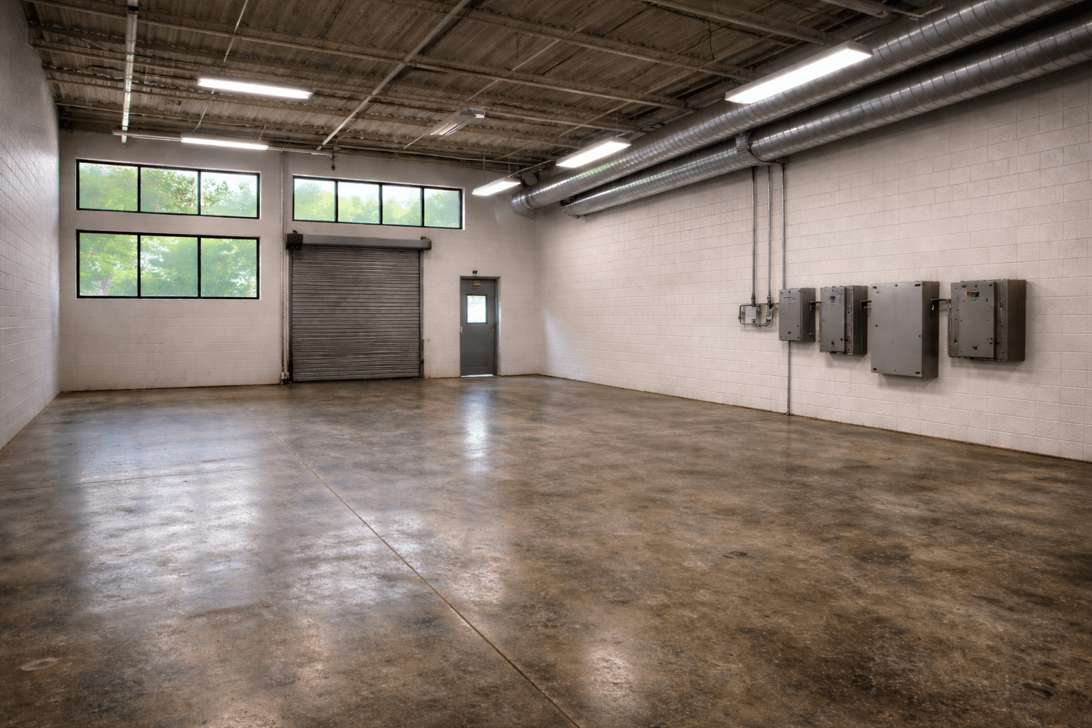 An empty commercial bay